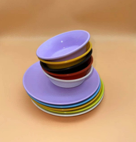 Colorful Plate and Bowl Set