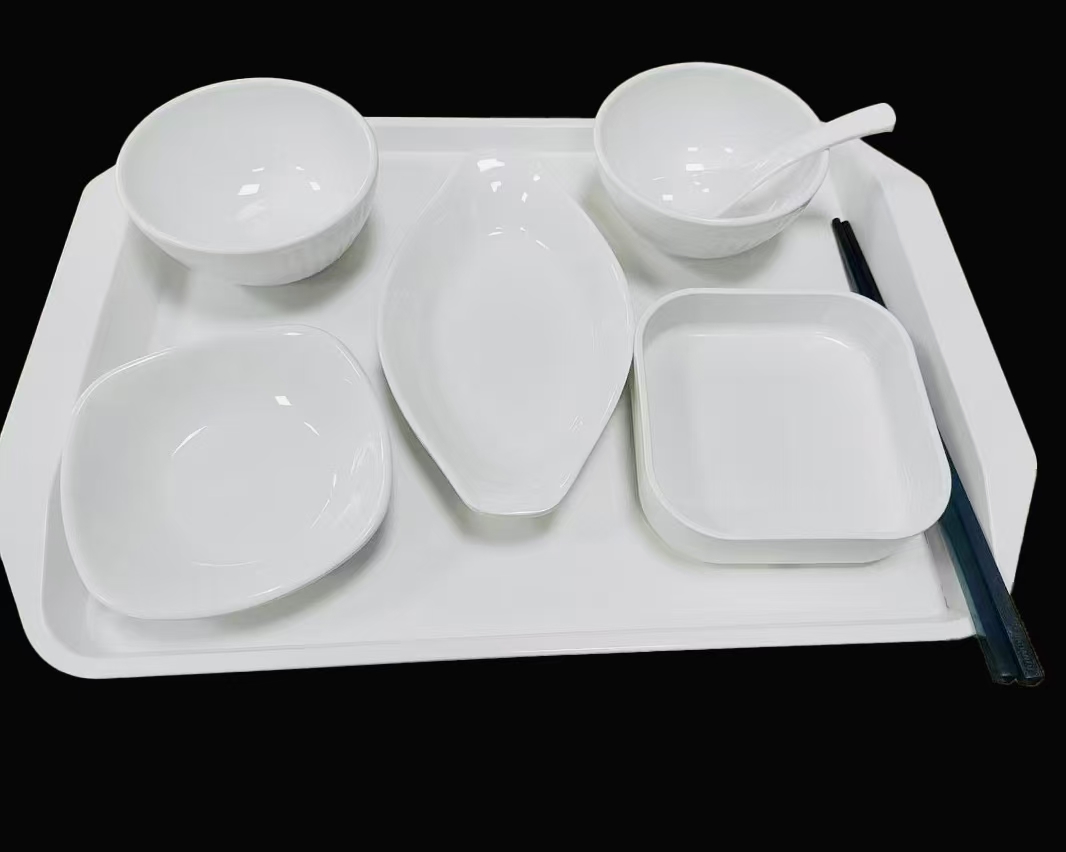 Smart logo tray plus small bowl and tableware set